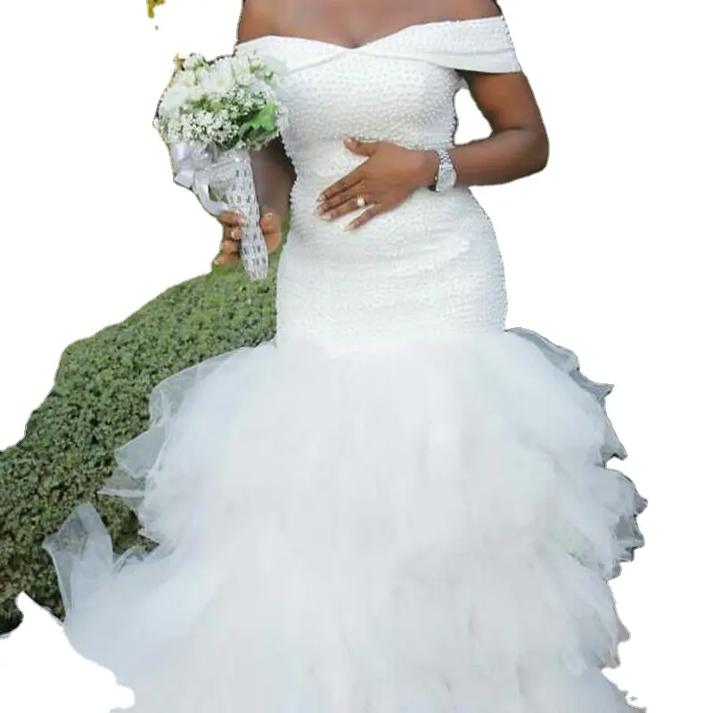 Xn1807 vestido de casamento sereia africano, novo design com miçangas e cordões, 2022