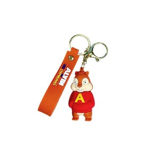 Phim hoạt hình Alvin Chipmunks 3D Silicone Keychain dễ thương cao su Ba lô mặt dây chuyền với Keychain bán buôn mặt hàng trang trí - Product Image 1