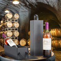 Cholyn personnalisé vin pliant carton flip top aimant boîte avec autocollant Champagne livre forme emballage cadeau boîte en papier avec poignée