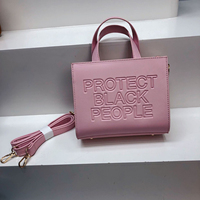 Hot sales famous brands pu leather mini protect black people ladies purse and hand bags