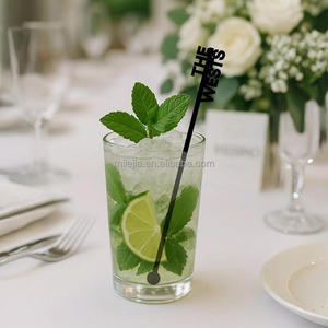 Agitador de Bebidas Acrílico Personalizado con Nombre, Varilla Negra Retorcida para Bodas, Compromisos, Aniversarios y Fiestas - Product Image 2