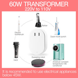 Shunhong 60Wミニポータブルパワートランスフォーマー<span class=keywords><strong>220V</strong></span>〜<span class=keywords><strong>110V</strong></span>ステップダウンコンバータ60VA 230/100/240旅行用 - Product Image 6