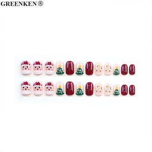 24Pcs Carré <span class=keywords><strong>Court</strong></span> <span class=keywords><strong>Noël</strong></span> Mignon Design Amovible <span class=keywords><strong>Nail</strong></span> <span class=keywords><strong>Art</strong></span> Autocollants Logo Privé Boîte Emballage Appuyez sur Ongles - Product Image 6