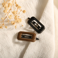 Épingles à cheveux carrées géométriques professionnelles, clips de maquillage rectangulaires creux sans pliage, épingles à franges pour femmes, accessoires de coiffure