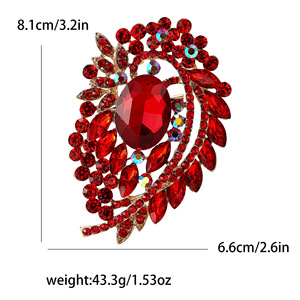 XILIANGFEIZI Moda Africana: Broche Grande de Vidro com Liga e Diamantes, Joia de Alta Qualidade para Mulheres - Mais Vendido - Product Image 4