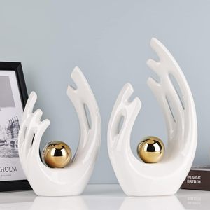 Offre Spéciale Tendance SJY-250310-37 Décoration d'intérieur créative en céramique, design nordique moderne, ailes d'ange blanches, forme d'œuf, pour mariage - Product Image 3