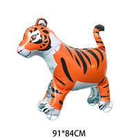 Grand Ballon Animal Dinosaure Vert 4D-Marche Avec Roues Foil Fun Pet for Kids - Jungle Theme Party Supplies Decor