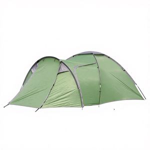 All-Season Unisex Double-Layer Family Camping <b>Tent</b> 1-Bedroom 1-Living Room Side Door Manual Folding Rainproof Silver Coated - Product Image 2