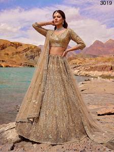 <b>Top</b> Quality Golden Heavy <b>Net</b> Lehenga Choli With Premium Embroidery Work For Bridal And Wedding Wear Available at Best Price - Product Image 2