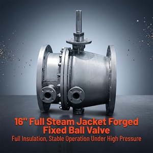 Bille robuste en acier forgé de 16 pouces, entièrement supportée par un trunnion, à bride en SS304/CF8 pour eau et huile - Product Image 2