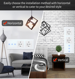Tuya lampu dinding sentuh cerdas WiFi, lampu dinding 1/2/3 Gang sakelar dan Outlet dengan tipe C + USB berfungsi dengan Alexa Google Home - Product Image 4