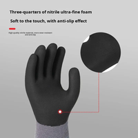 Gants de travail antidérapants en mousse ultra-fine enduite de caoutchouc nitrile 3/4, en spandex 15 jauges, épaisseur 3 mil, avec poignet élastique