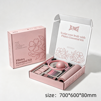 Boîte d'emballage pliable en carton ondulé rose mat personnalisée grand format avec impression CMJN pour expédition de matériel de Pilates et fitness