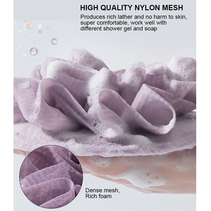Vente en gros Éponge <span class=keywords><strong>de</strong></span> bain douce double face Gants en mousse Douche Loofah <span class=keywords><strong>Maille</strong></span> Brosse Boule <span class=keywords><strong>Gant</strong></span> exfoliant Pouf pour hommes et femmes - Product Image 3