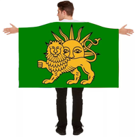 Drapeau Iranien Pahlavi 3x5 pieds, intérieur/extérieur, en tissu polyester, 2 œillets, imprimé sérigraphié, anti-plis, style flottant, avec mât en bois
