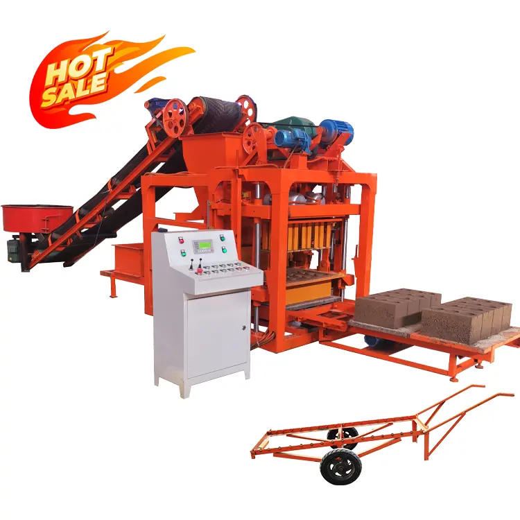 QT4-25 tự động khối xây dựng máy bê tông gạch làm cho ngành công nghiệp bán lẻ trong Ghana hiệu quả gạch dây chuyền sản xuất