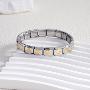 Modular Bracelet Stainless Steel Heart Pattern Unisex Jewelry DIY Accessory - Product Image 3