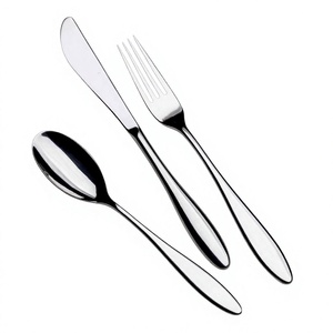 Stainless Steel Travel Camping Reusable Silverware <b>Mirror</b> Polished Cutlery Set <b>White</b> Resin Amazing Shape Handle Cutlery Set - Product Image 1