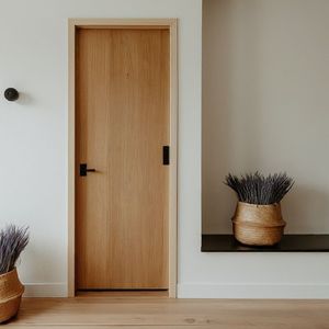 Design moderne Maison Résidence Chambre à coucher Porte intérieure en bois Chambre personnalisée Porte dalle Appartement Porte en bois massif - Product Image 3