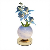 Lampe de bureau LED sans fil en forme d'orchidée papillon, rechargeable, à intensité variable par toucher, portable, 3 couleurs
