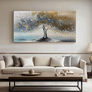 Árbol <span class=keywords><strong>DE</strong></span> <span class=keywords><strong>LA</strong></span> <span class=keywords><strong>VIDA</strong></span> pintura al óleo sobre lienzo grande abstracto texturizado <span class=keywords><strong>azul</strong></span> gris flor árbol pared arte personalizado moderno Decoración Para sala <span class=keywords><strong>de</strong></span> estar - Product Image 4