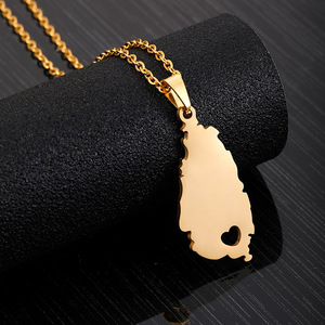 Collar <span class=keywords><strong>de</strong></span> <span class=keywords><strong>mapa</strong></span> <span class=keywords><strong>de</strong></span> acero inoxidable <span class=keywords><strong>de</strong></span> Hip Hop para mujer PAÍSES <span class=keywords><strong>DE</strong></span> Jamaica chapados en oro para boda o fiesta - Product Image 4
