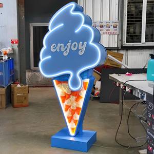 Maßgefertigtes <span class=keywords><strong>LED</strong></span>-beleuchtetes Spezielles Kreatives Werbe-Augenmerksamkeits-Schild Auffälliges Wegweiser-Schild für Außenbereich Ladenfront-Pfostenschild Beschilderung für Unternehmen - Product Image 3