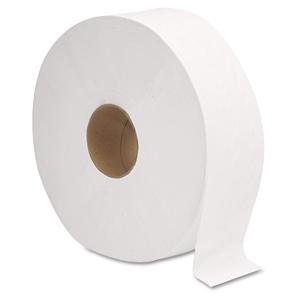 GEN 1513 JRT Jumbo Bath Tissue 2-Ply White Bamboo Toilet <b>Paper</b> Strong and Soft <b>Embossed</b> Dot 12\" Diameter (Case of 6) - Product Image 4