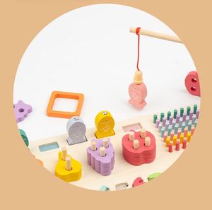 Juego de Matemáticas 5 en 1 de Madera para Contar y Clasificar Formas, Apilador de Colores, Rompecabezas Educativo Temprano para Niños y Niñas - Product Image 3