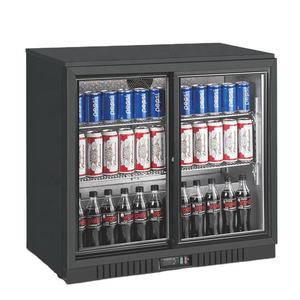 Refrigerador Comercial Eléctrico Personalizado para Hotel y Hogar, Negro, 208L, Pequeño, <span class=keywords><strong>Mini</strong></span>, con Puerta Doble de Vidrio Transparente - Product Image 1