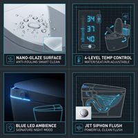 WC intelligent de luxe avec télécommande, lavage féminin intelligent, économie d'eau, sanitaires en céramique, WC intelligent pour salle de bain