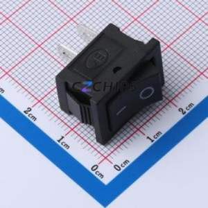 HX KCD1-2P-P Rocker Switch Through hole Component (THT) Switch Without Solder Tab Black 6A - Product Image 1