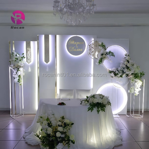 Nouvelle toile de fond de mariage, panneau lumineux LED, arche de fleurs, support, événements, fête d'anniversaire, <span class=keywords><strong>cérémonie</strong></span>, mariée, toile de fond de mariage blanche - Product Image 3