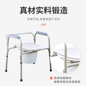 Silla de ruedas KJT721 plegable con inodoro y altura ajustable para ancianos, discapacitados y mujeres embarazadas - Product Image 3