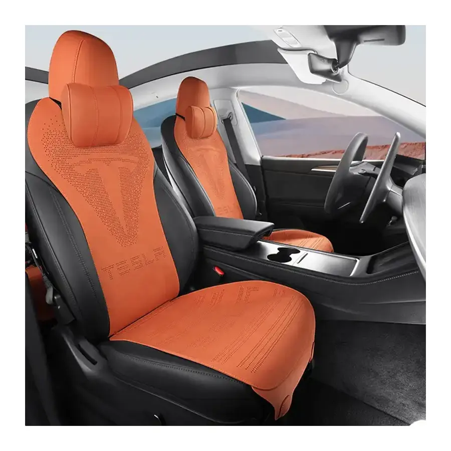 Accessoires d'intérieur de voiture Ensemble complet de protection de siège en cuir pour Tesla Model 3 Model Y