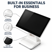 Terminal de point de vente Windows 7 intégré avec tiroir-caisse intégré, imprimante 58 mm, écran 15,6 pouces non tactile, caisse enregistreuse de bureau pour la vente au détail et la vente en gros