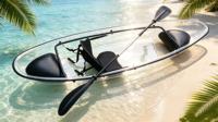 Kayak en polycarbonate transparent pour 1 personne, bateau transparent pour le surf en mer, pour les aventures en plein air