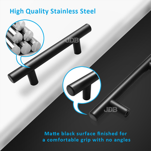 Thép không gỉ đồ nội thất cửa xử lý tủ bếp xử lý Matt đen ngăn kéo kéo xử lý trang trí phụ kiện phần cứng - Product Image 2