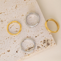 Bijoux Bagues Éternité pour Femme en Acier Inoxydable Plaqué Or 18K PVD Tendance, Empilables, Minimalistes, Étanche et Anti-Ternissement
