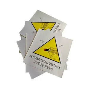 Yellow PET Industrial packaging adhesive safety warning beware of collision label stickers