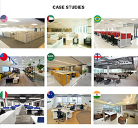 Postes de travail de bureau modernes avec cloisons, bureaux modulaires pour 1, 2 ou 4 personnes, avec table séparatrice et ensemble chaise, mobilier informatique
