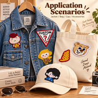 Patch en polyester brodé et appliqué 3D personnalisé, écologique, thermocollant ou à coudre, avec bordure Merrow, accessoires pour chapeaux, vente en gros