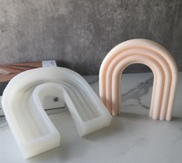 Regenbogen bogen Kerzen form gestreifte U-förmige abstrakte architekto nische Harz formen Seifens chale handgemachte Lotion Bar Bade bombe Kuchen Dekor