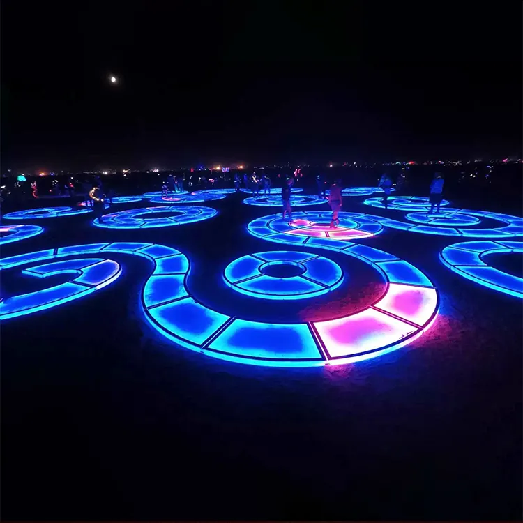 Gravity Sensing Color Can Be Changed RGB Floor Tiles Paver Light Outdoor LED Decorative Glowing Landscape Brick Lamp