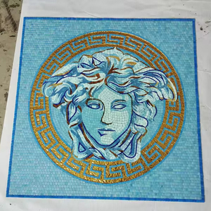 100x100cm hiện đại vuông kính bức tranh tường hồ bơi nữ thần Medusa huy chương khảm tường nghệ thuật gạch phong cách thiết kế - Product Image 2