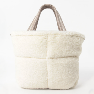 Nouveau Puffy Teddy doux hiver femmes Teddy <span class=keywords><strong>maman</strong></span> sac crème moelleux Shopper fourre-tout - Product Image 4