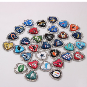 アメフトラインストーンハート<span class=keywords><strong>NFL</strong></span>ペンダントチャーム新作カスタム32デザイン - Product Image 2