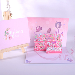 Novedad, Tarjetas de Felicitación Musicales LED 3D Emergentes Personalizadas con Impresión Offset en Papel para Regalo del Día de la Madre - Product Image 3