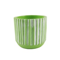 Pot de fleurs en ciment personnalisé avec logo, design classique, durable pour jardin de bureau et usage extérieur