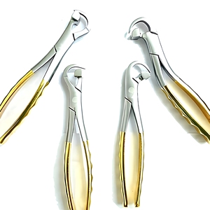 Juego de fórceps dentales de acero inoxidable con mango chapado en oro, instrumentos quirúrgicos, proveedor mayorista - Product Image 1